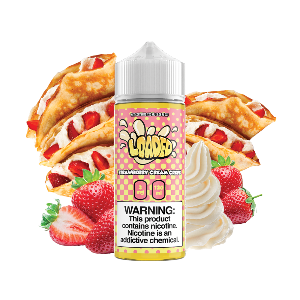 Strawberry Cream Crepe by Loaded Series 120ml Bottle