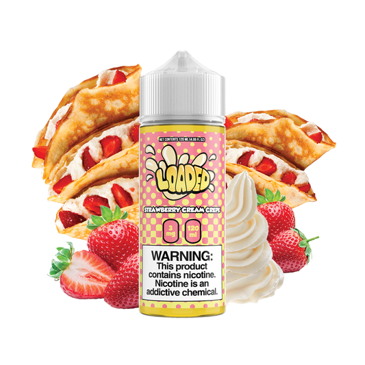 Strawberry Cream Crepe by Loaded Series 120ml Bottle