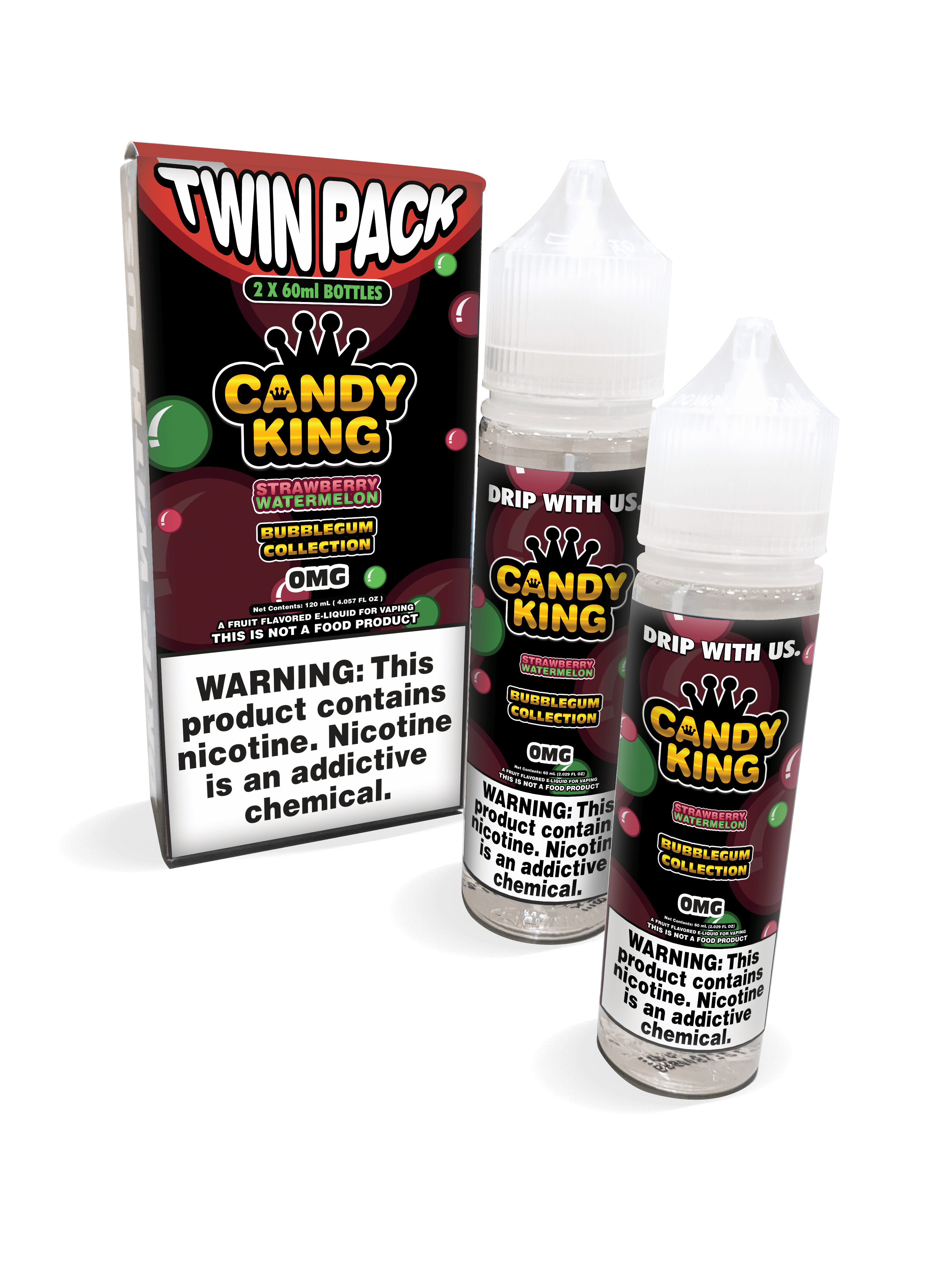 Strawberry Watermelon by Candy King Bubblegum Collection Series 120mL with Packaging