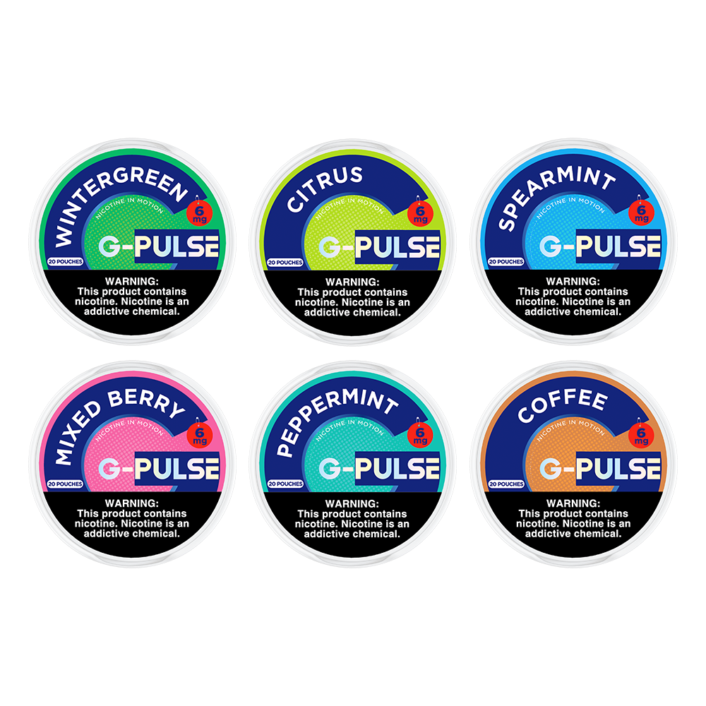 G Pulse Nicotine Pouches (20ct Can) 5pc Display Group Image