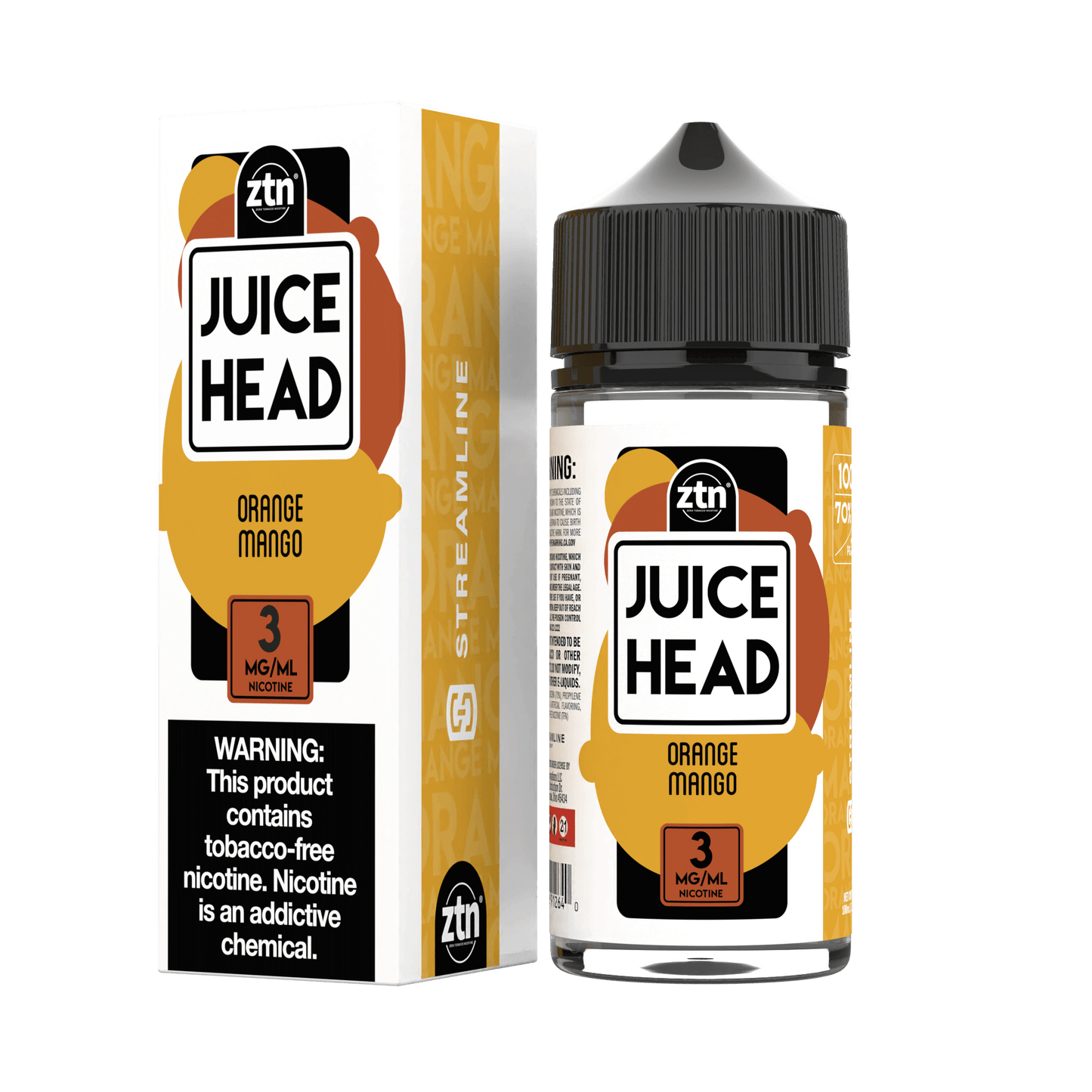 Juice Head Orange Mango SubOhm Vape Liquid 100mL 3mg bottle with Packaging