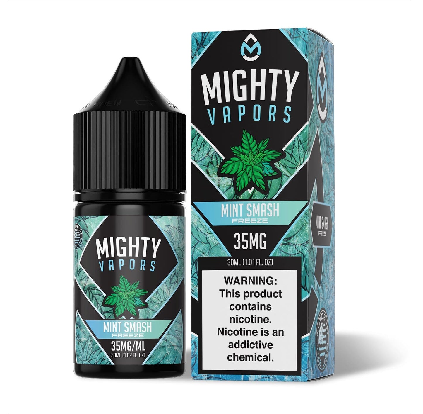 Mint Smash Freeze by Mighty Vapors Salt Series E-Liquid 30mL (Salt Nic) with Packaging