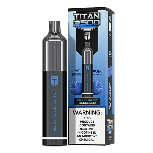 Titan Disposable | 3500 Puffs | 9mL Blue Razz Blizzard with Packaging