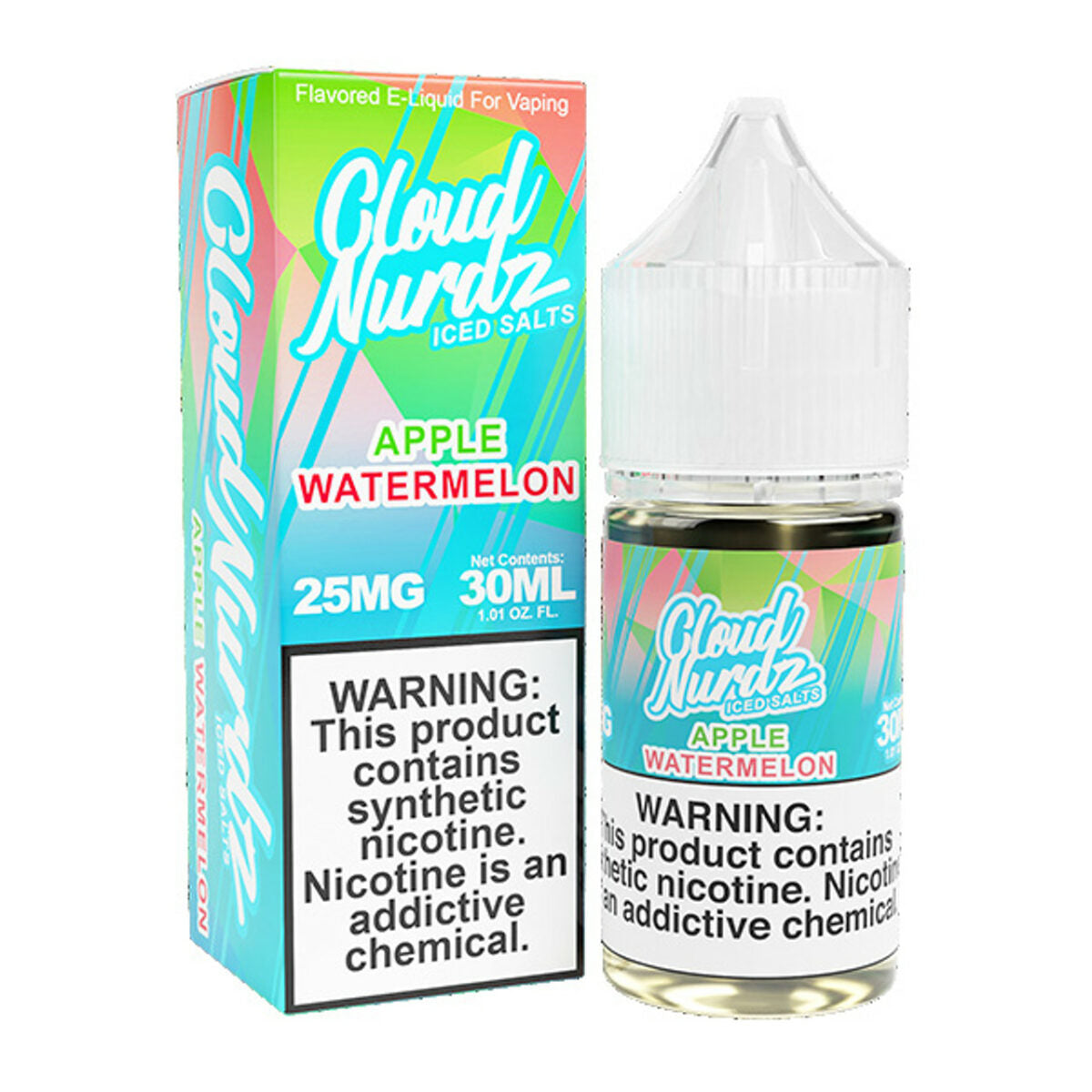 Iced Watermelon Apple by Cloud Nurdz Salts Series 30mL with Packaging