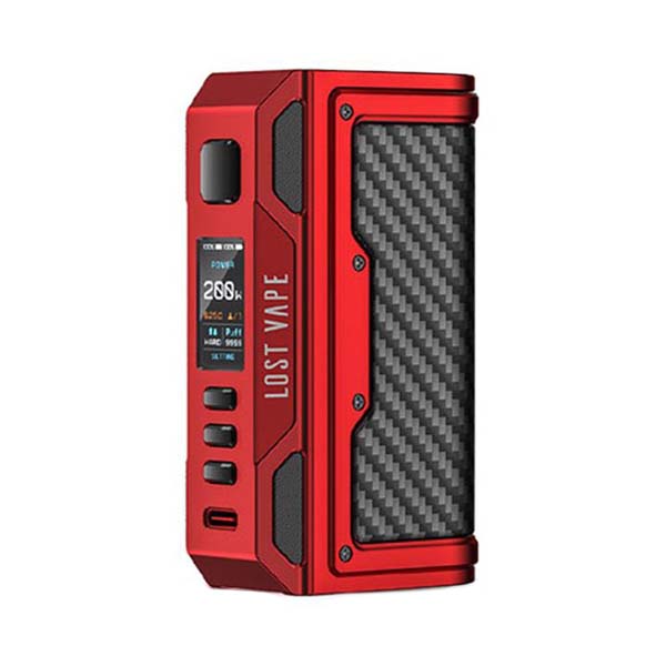 Lost Vape Thelema Quest 200W Mod Matte Red Carbon Fiber	