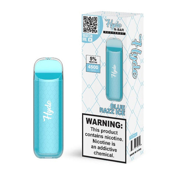 Hyde N-Bar RECHARGE Disposable | 4500 Puffs | 10mL Blue Razz Ice with Packaging