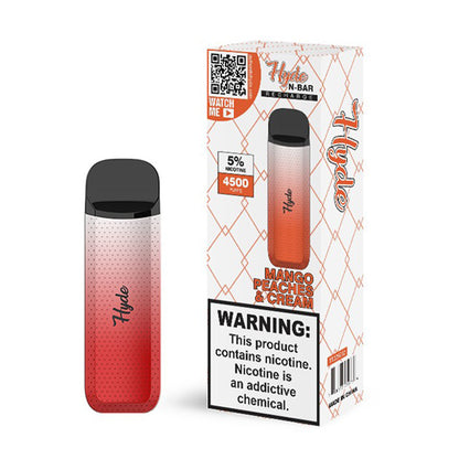 Hyde N-Bar RECHARGE Disposable | 4500 Puffs | 10mL Mango Peaches & Cream with Packaging