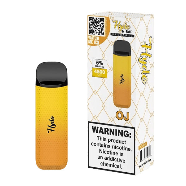 Hyde N-Bar RECHARGE Disposable | 4500 Puffs | 10mL OJ with Packaging