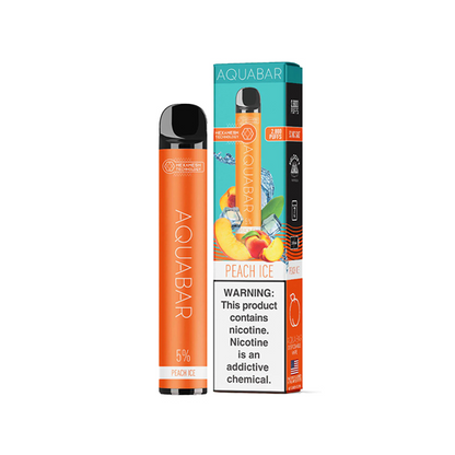 AquaBar Disposable | 2800 Puffs | 7mL Peach Ice with packaging