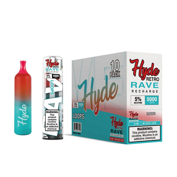 Hyde Retro RAVE Disposable | 5000 Puffs | 12mL Loops with Box