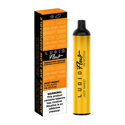 Lucid Flow Tobacco-Free Nicotine Disposable | 5000 Puffs | 16.7mL Jazzy Mango with Packaging