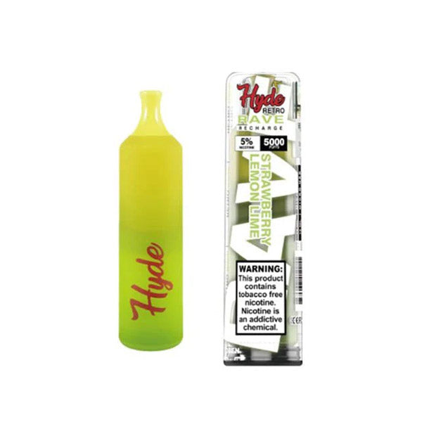 Hyde Retro RAVE Disposable | 5000 Puffs | 12mL Strawberry Lemon Lime with Packaging