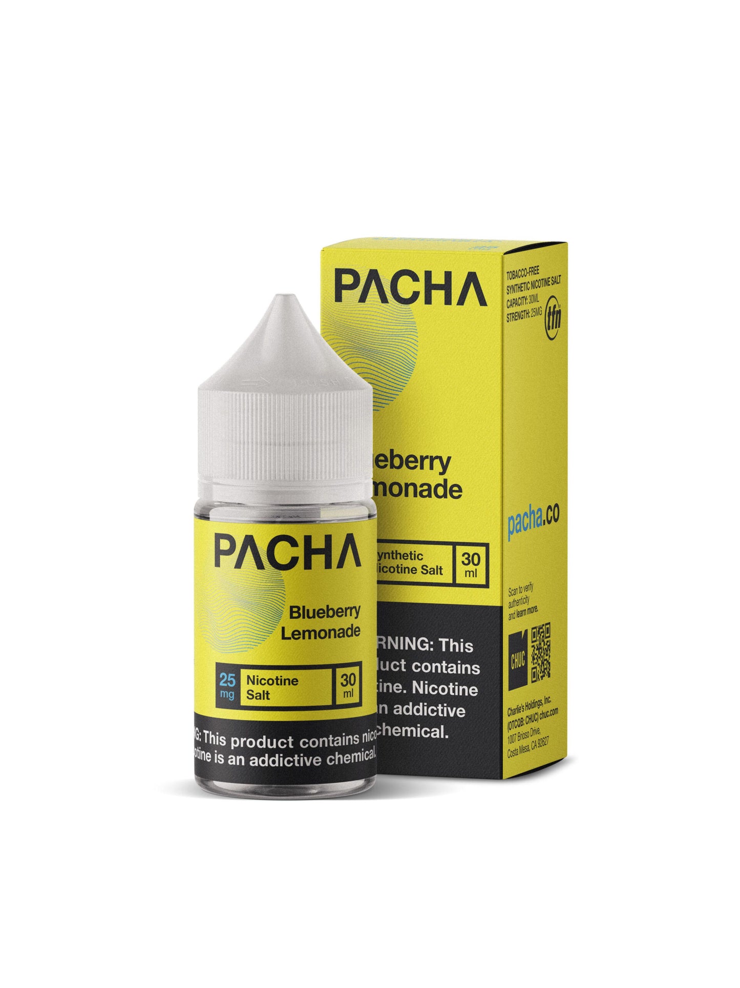 Blueberry Lemonade by Pachamama TFN Salt Series E-Liquid 30mL (Salt Nic) with packaging