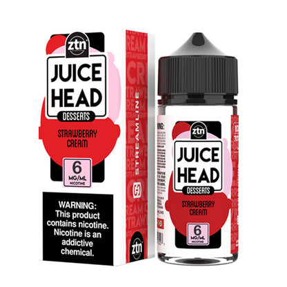 Juice Head Strawberry Cream SubOhm Vape Liquid 100mL 6mg bottle with Packaging