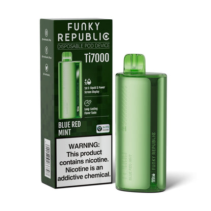 Funky Republic Ti7000 Disposable 7000 Puff 12.8mL 50mg Blue Redmint