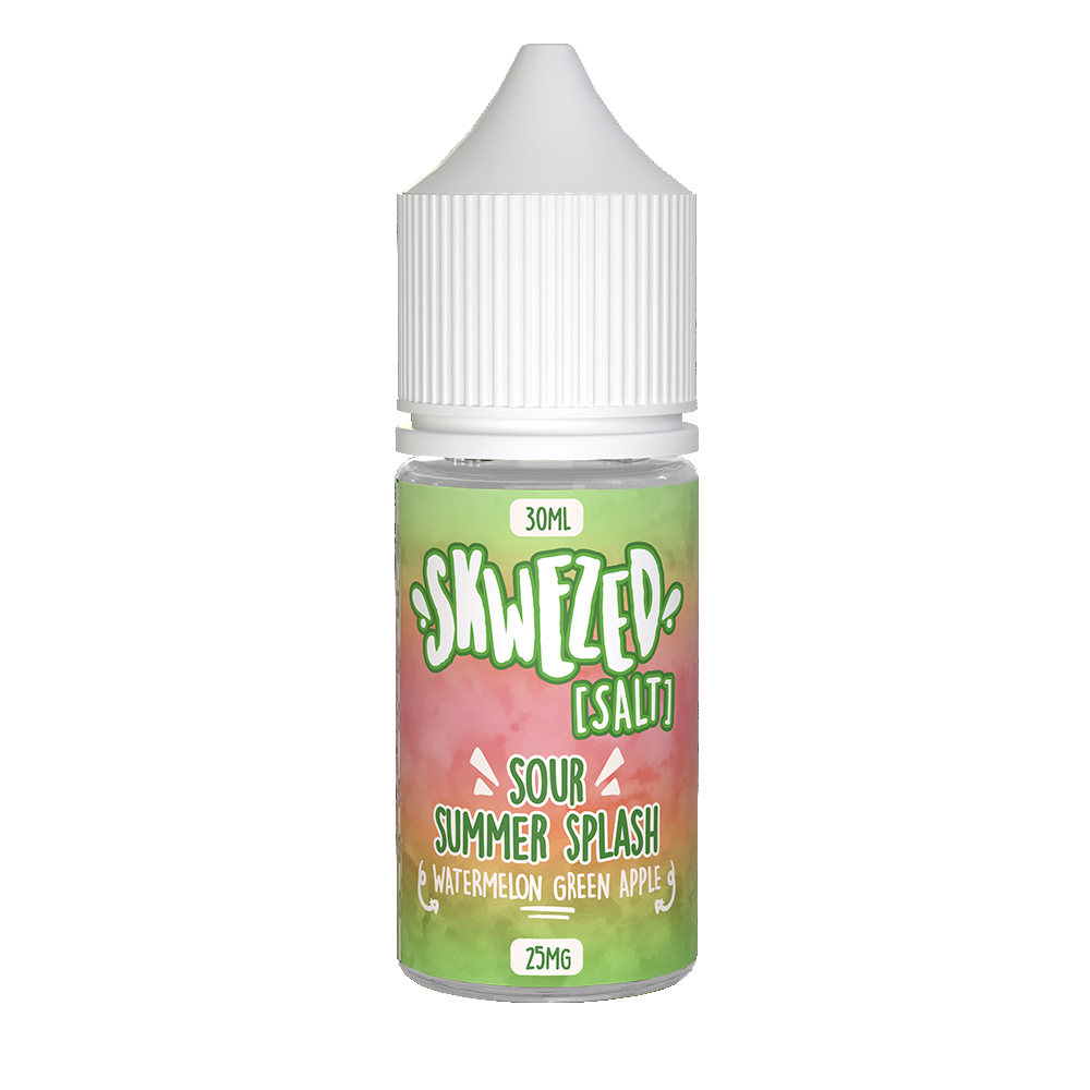 Sour Summer Splash (Watermelon Green Apple) by Skwezed Salt Series E-Liquid 30mL (Salt Nic) bottle