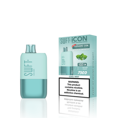 SWFT Icon Disposable | 7500 Puffs | 17mL | 5% Cool Mint	 with Packaging