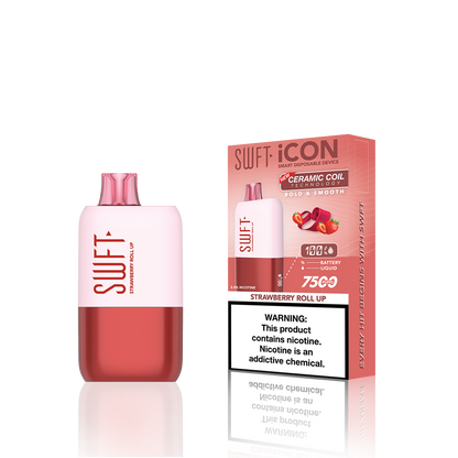 SWFT Icon Disposable | 7500 Puffs | 17mL | 5% Strawberry Roll Up	 with Packaging