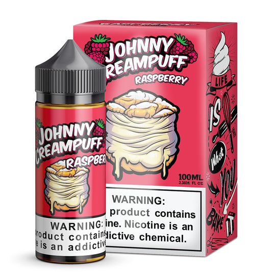 Raspberry by Tinted Brew Johnny Creampuff TFN Series E-Liquid 100mL (Freebase) with Packaging