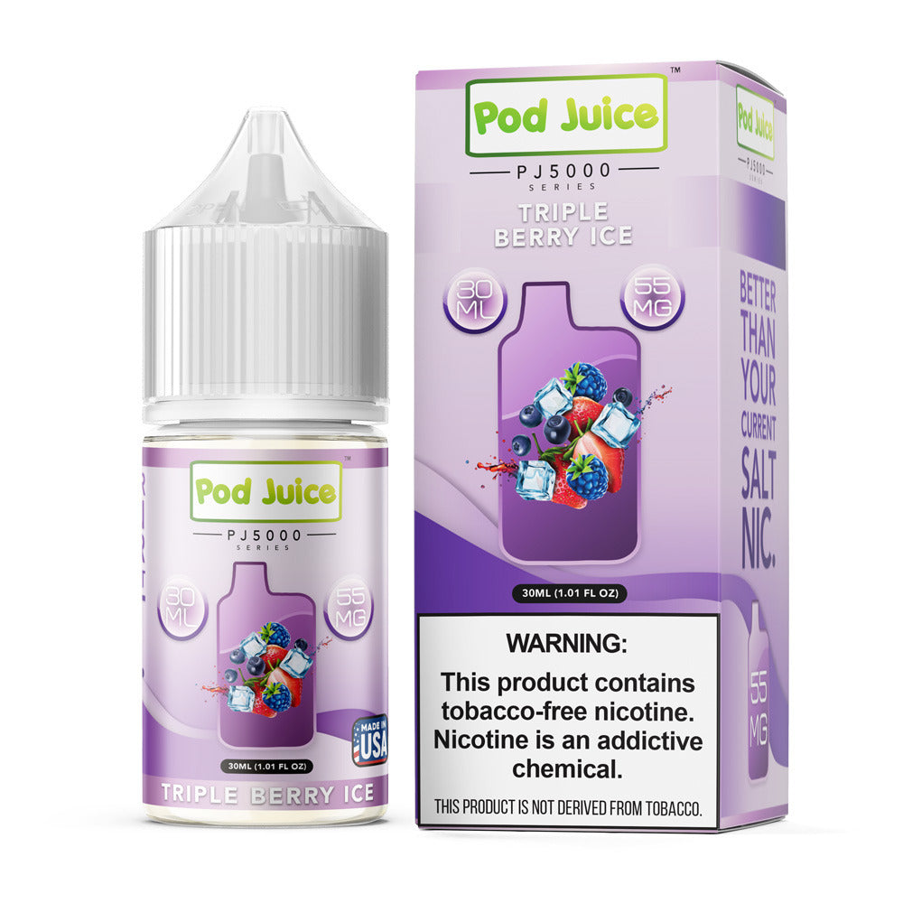 Triple Berry Ice by Pod Juice TFN PJ5000 Salt Series E-Liquid 30mL With Packaging