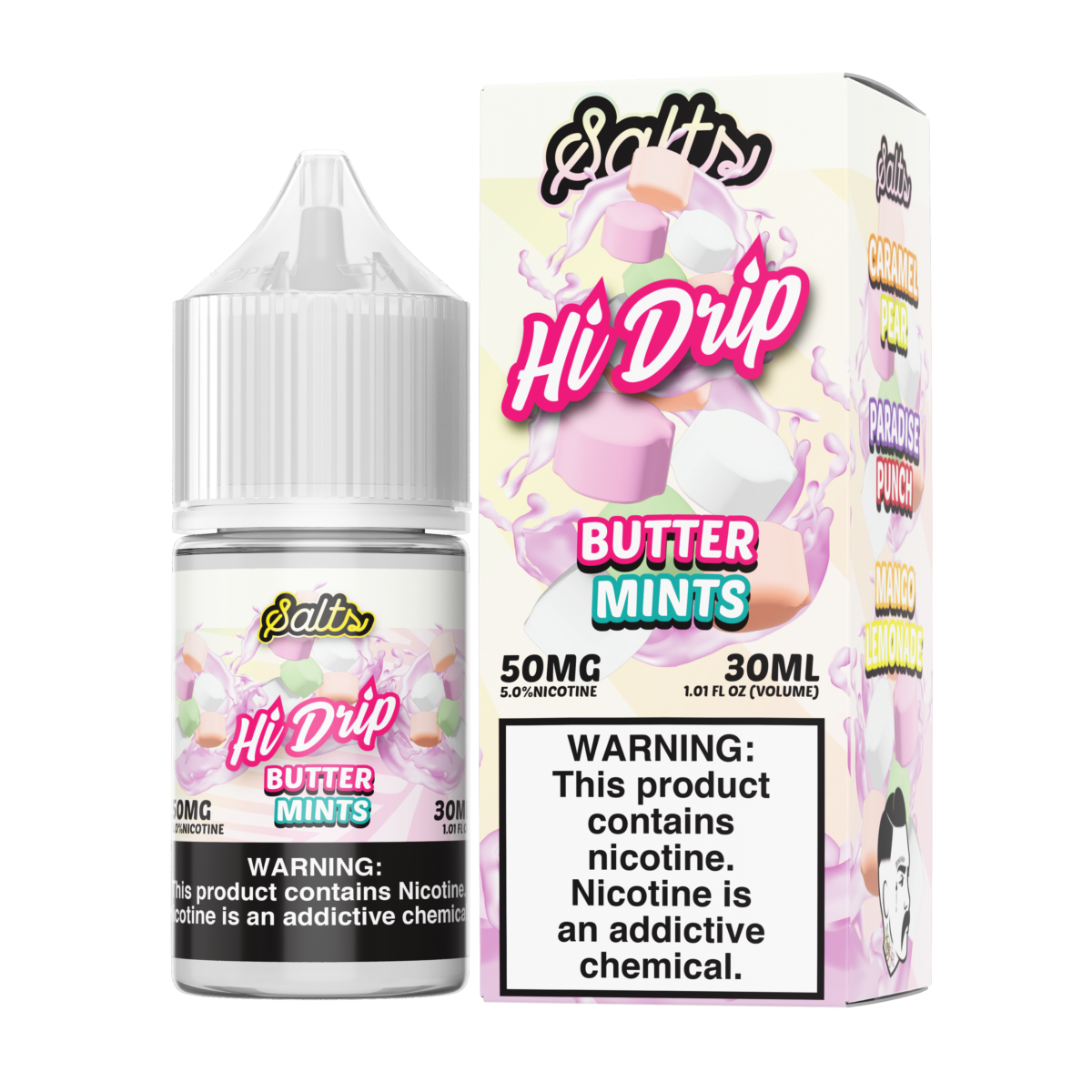 Butter Mints by Hi-Drip Salt Series E-Liquid 30mL (Salt Nic) with Packaging