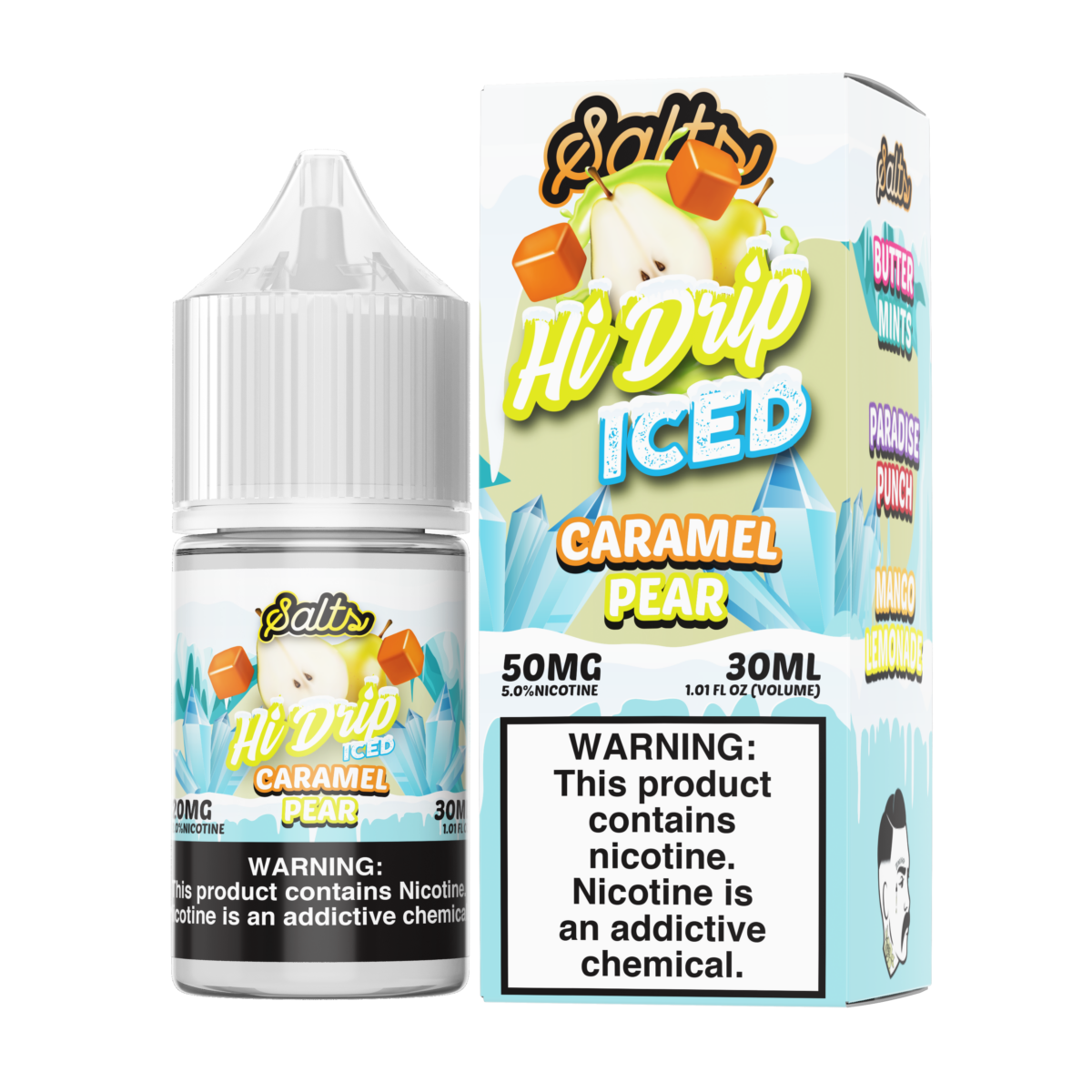 Caramel Pear Iced by Hi-Drip Salt Series E-Liquid 30mL (Salt Nic) with Packaging