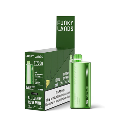 Funky Lands Ti7000 Disposable 7000 Puff 12.8mL 40-50mg Blueberry Rose Mint with Packaging