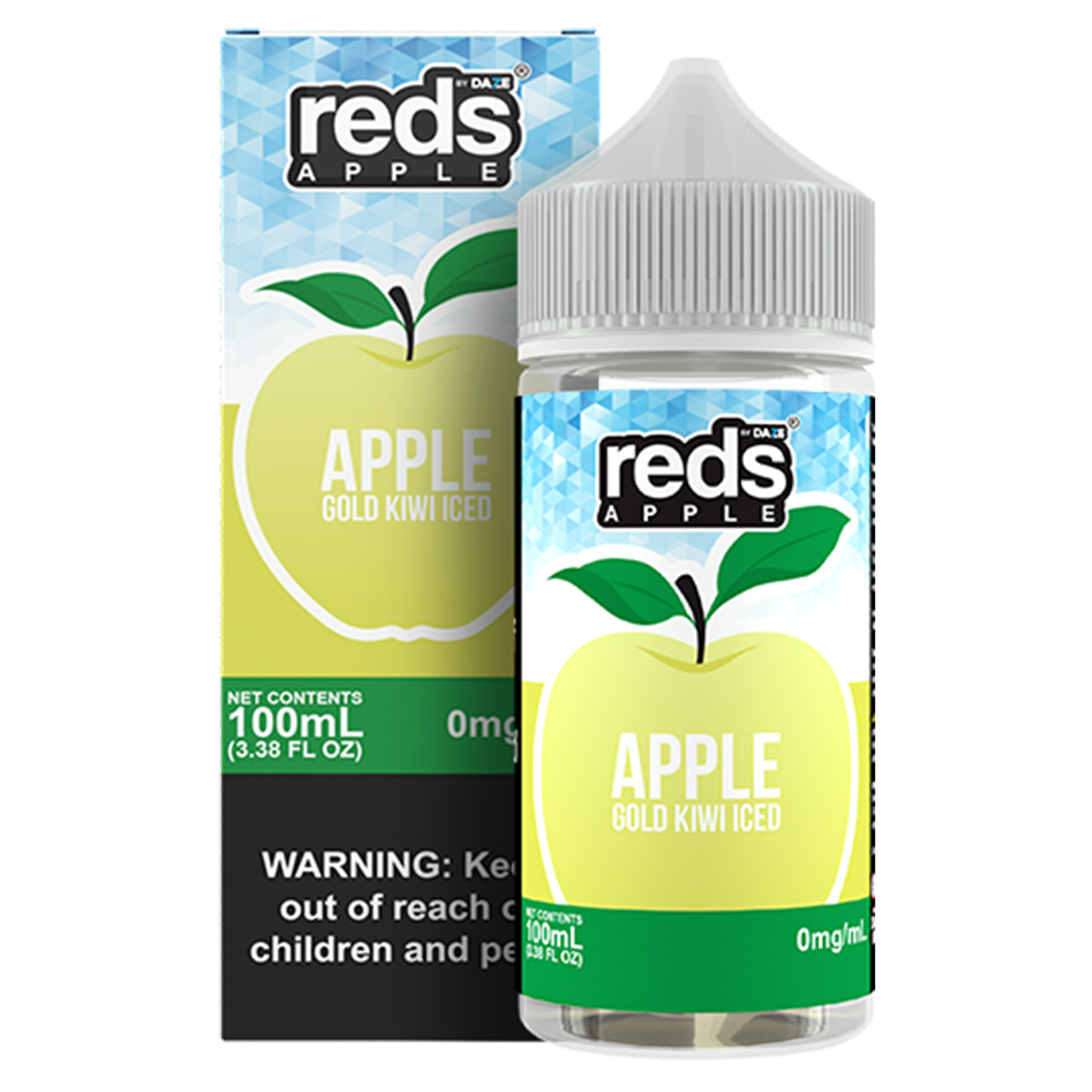 Gold Kiwi Ice by 7Daze Reds E-Liquid 100mL (Freebase) with Packaging