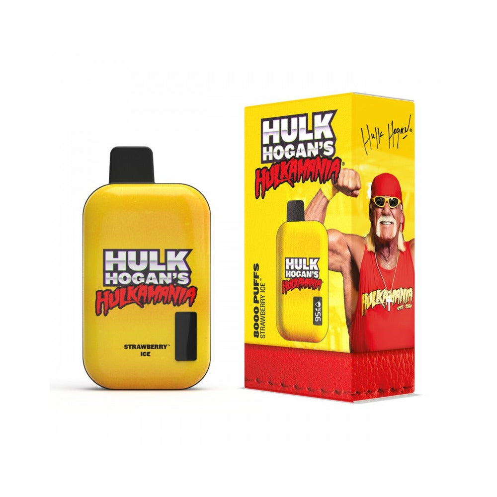 Hulk Hogan Disposables 8000 Puffs (18mL) 50mg Strawberry Ice with Packaging