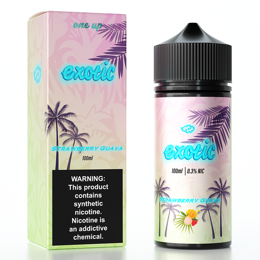 Strawberry Guava by One Up TFN E-Liquid 100mL (Freebase) Packaging