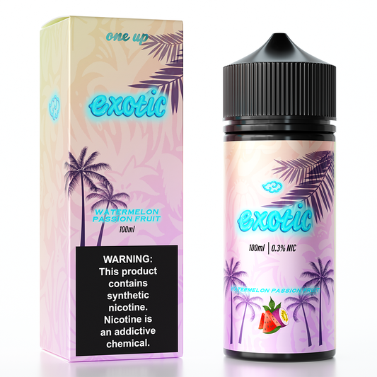 Watermelon Passion Fruit by One Up TFN E-Liquid 100mL (Freebase) Packaging