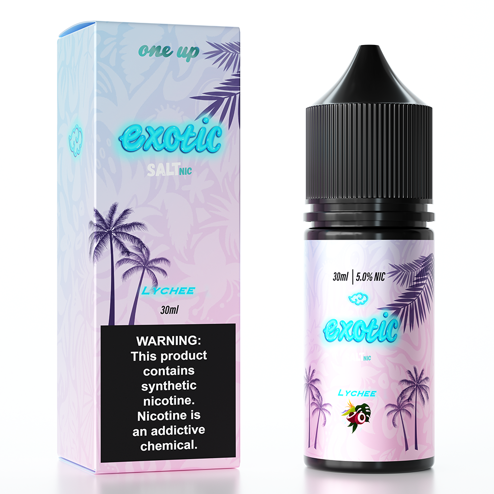 Lychee by One Up TFN Salt Series E-Liquid 30mL (Salt Nic) Packaging