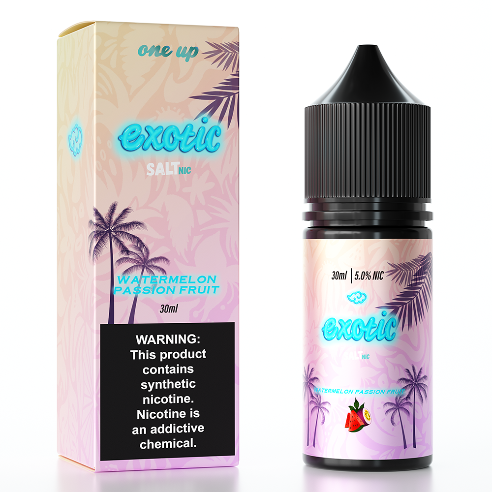 Watermelon Passion Fruit by One Up TFN Salt Series E-Liquid 30mL (Salt Nic) Packaging