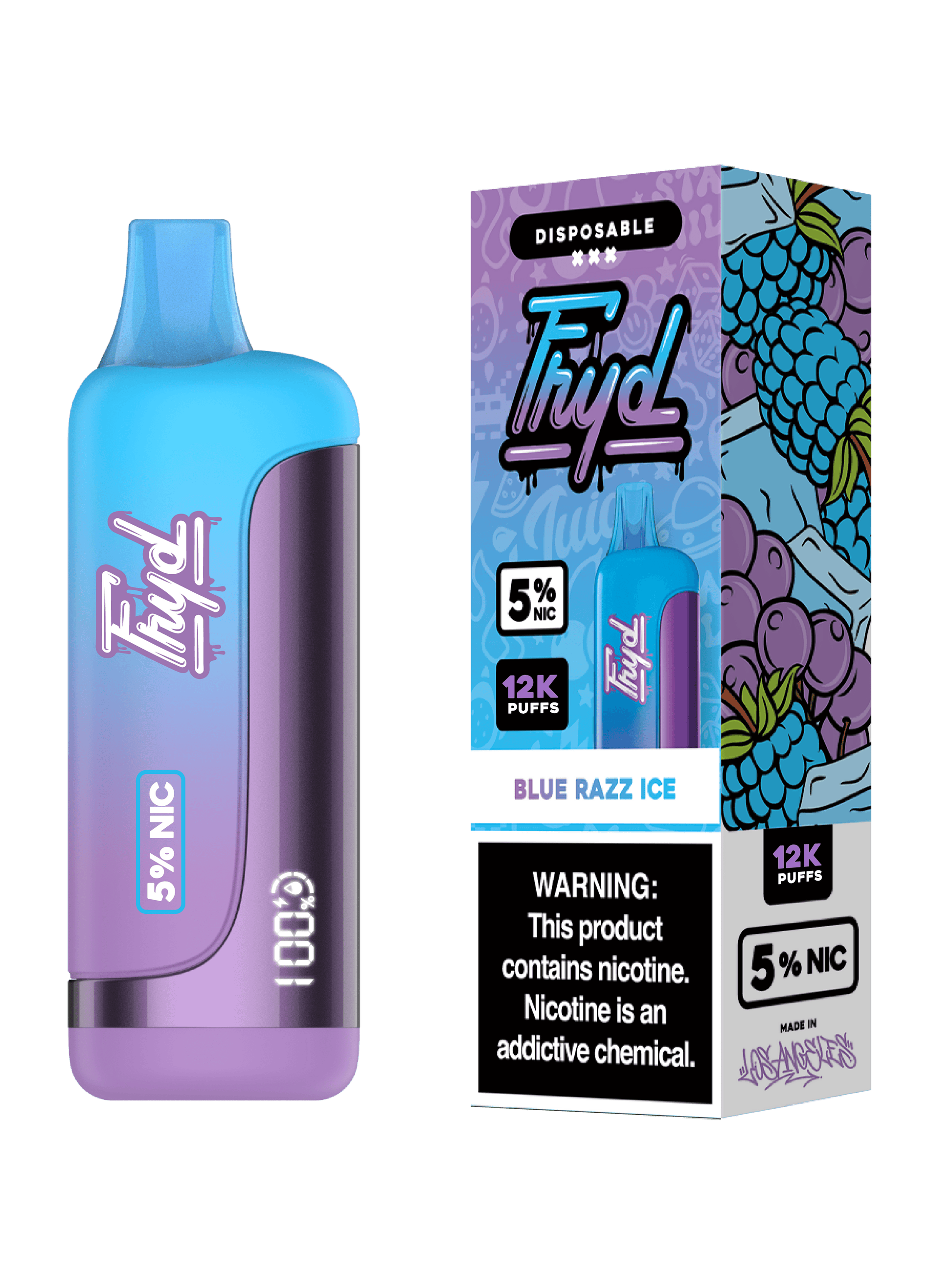 FRYD Disposable 12,000 Puffs (17mL) 50mg - Blue Rass Ice