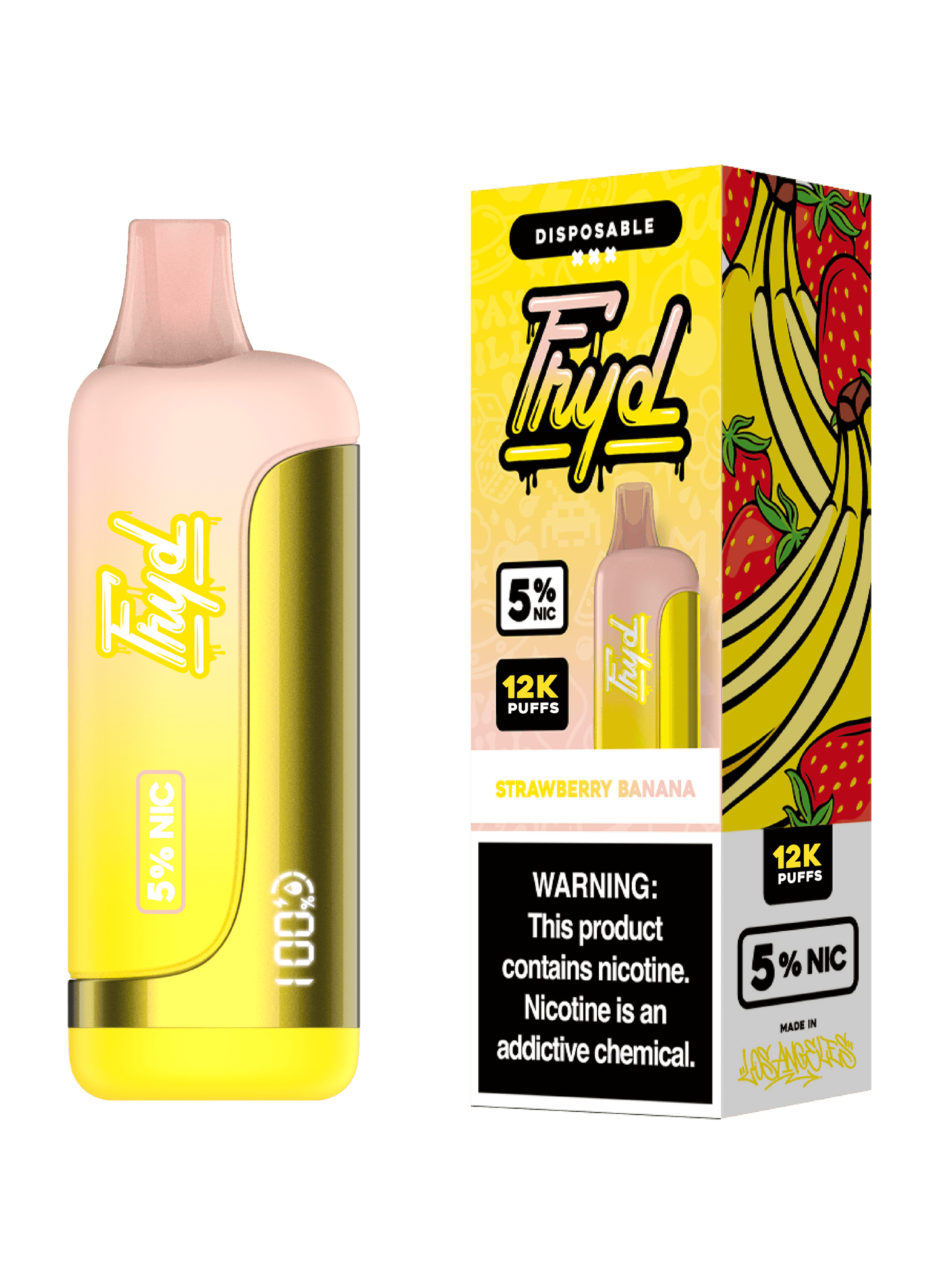 FRYD Disposable 12,000 Puffs (17mL) 50mg - Strawberry Banana