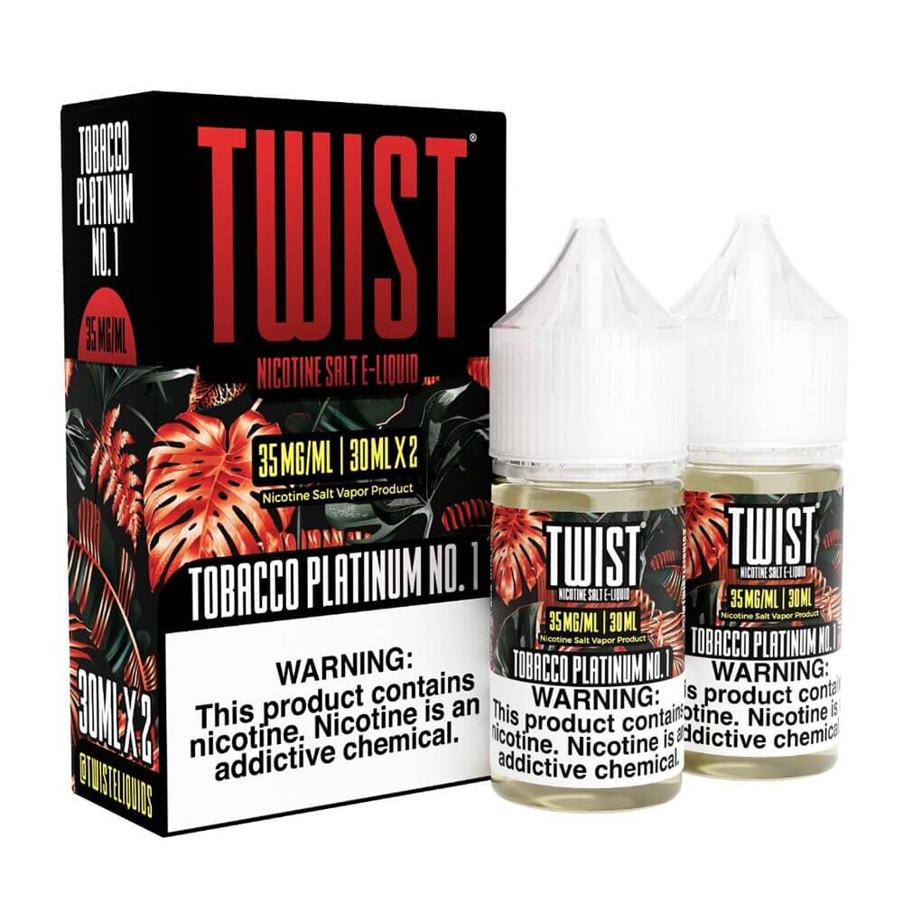 Tobacco Platinum No. 1 | Twist Salts Series E-Liquid | x2-30mL Tobacco Platinum No. 1 with Packaging