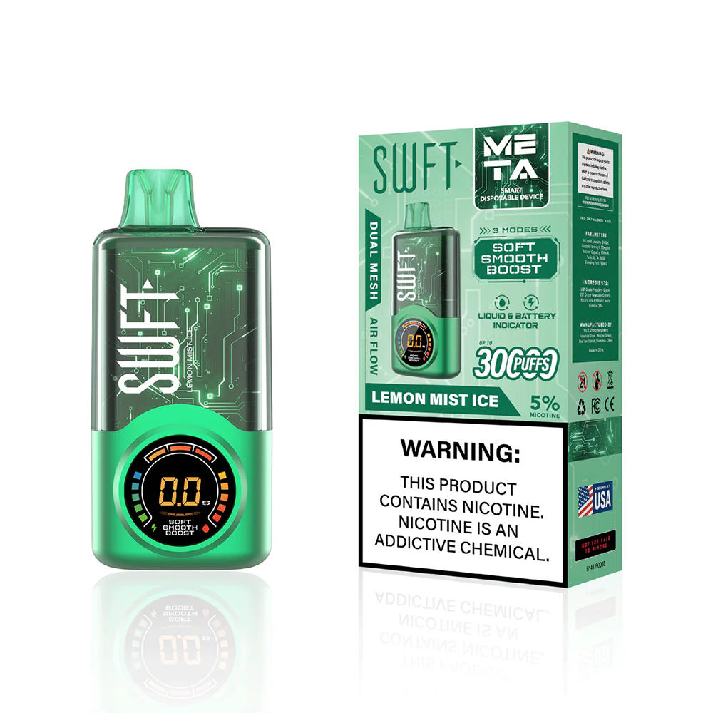 SWFT Meta Disposable lemon mist ice with packaging