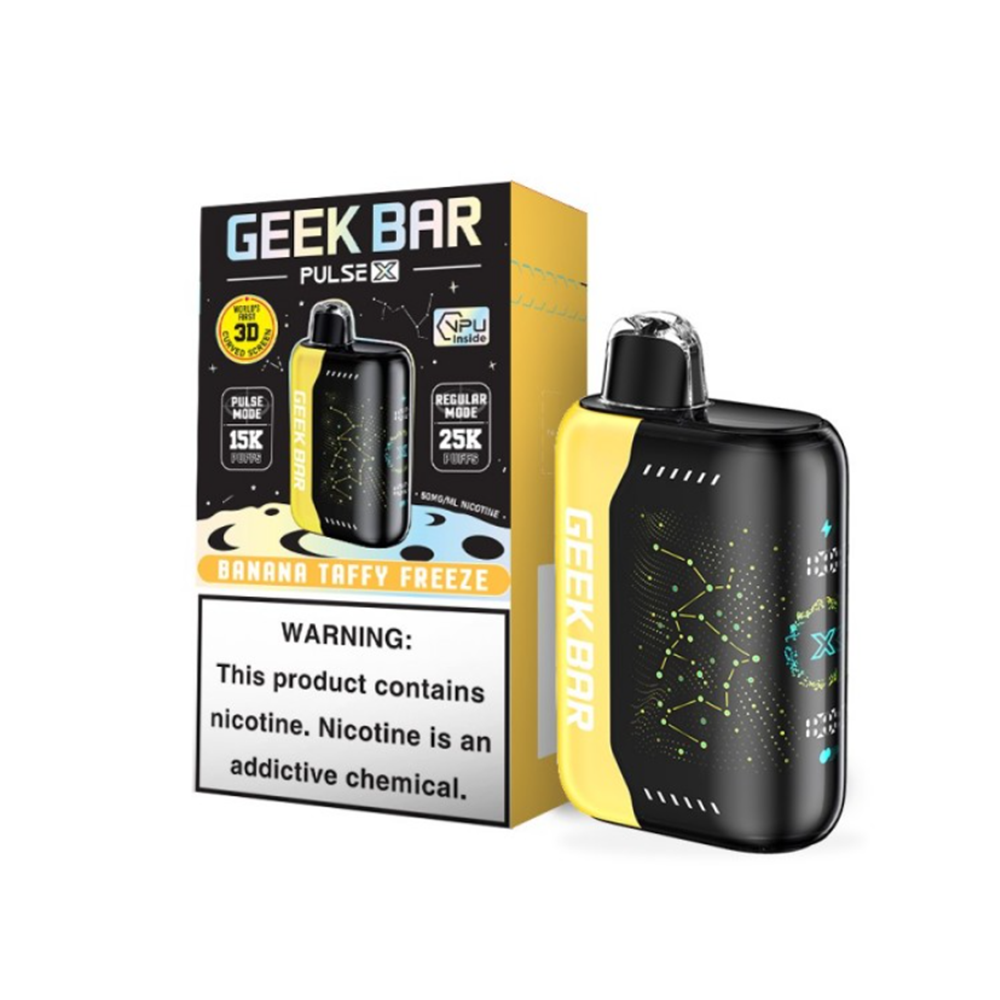 Geek Bar Pulse X Disposable - Banana Taffy Freeze with Packaging