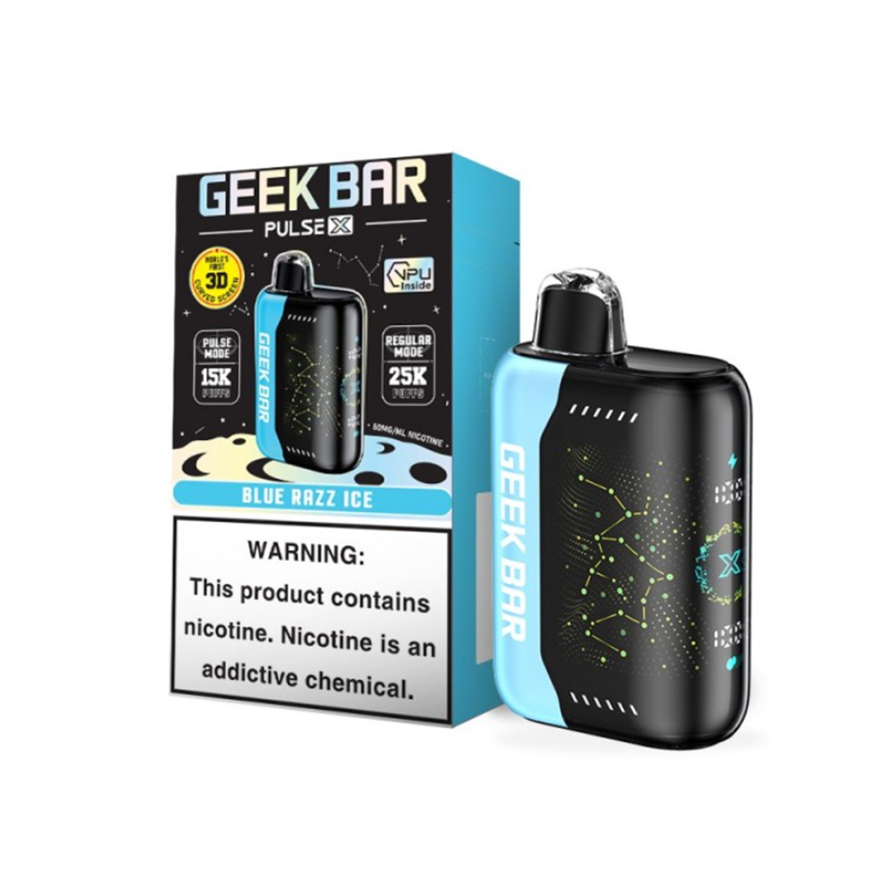 Geek Bar Pulse X Disposable - Blue Razz Ice with Packaging