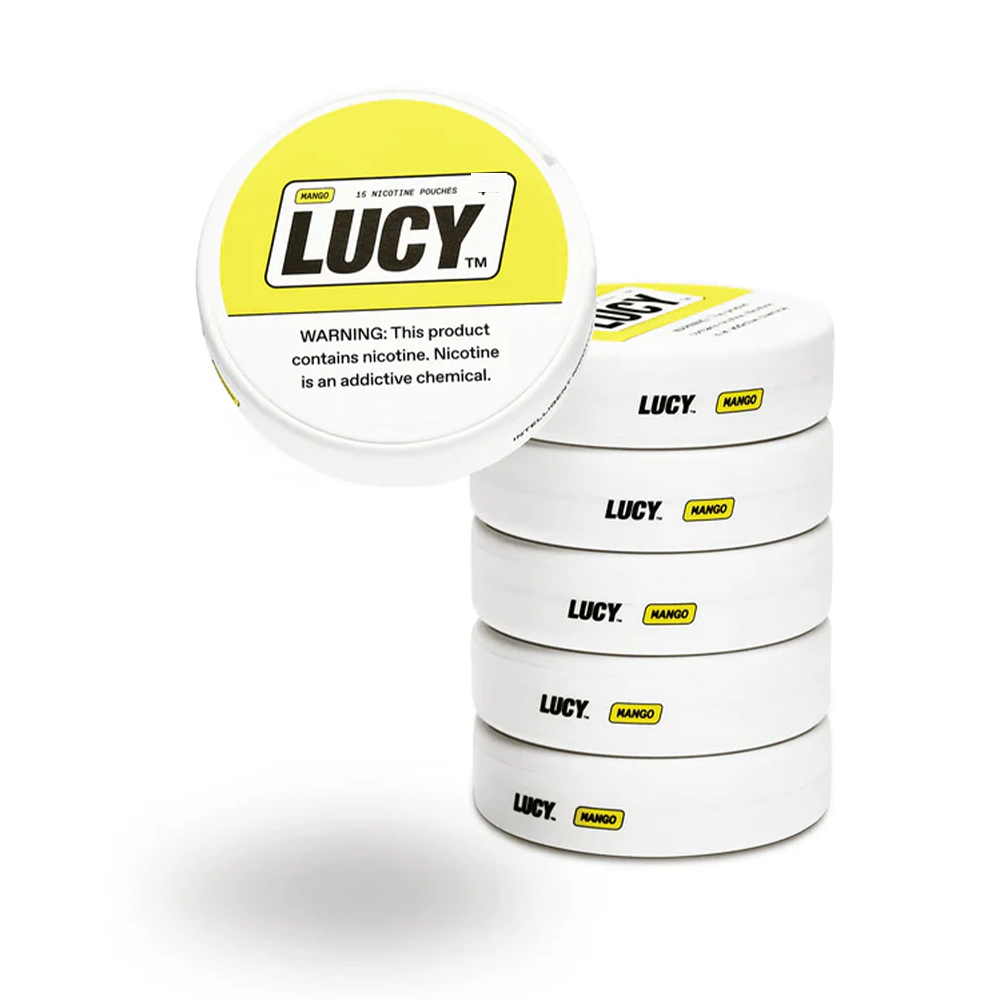 Lucy Nicotine Pouches (15ct Can)(5-Can Pack) Mango 4mg