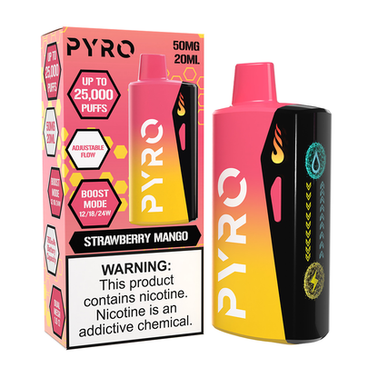 Pyro Boost Disposable - Strawberry Mango with packaging