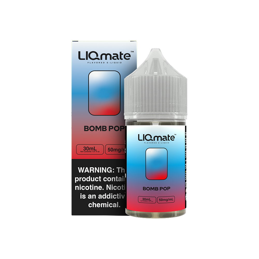 7Daze Liqmate Bomb Pop Nic Salt Vape Liquid 30mL 50mg bottle with packaging