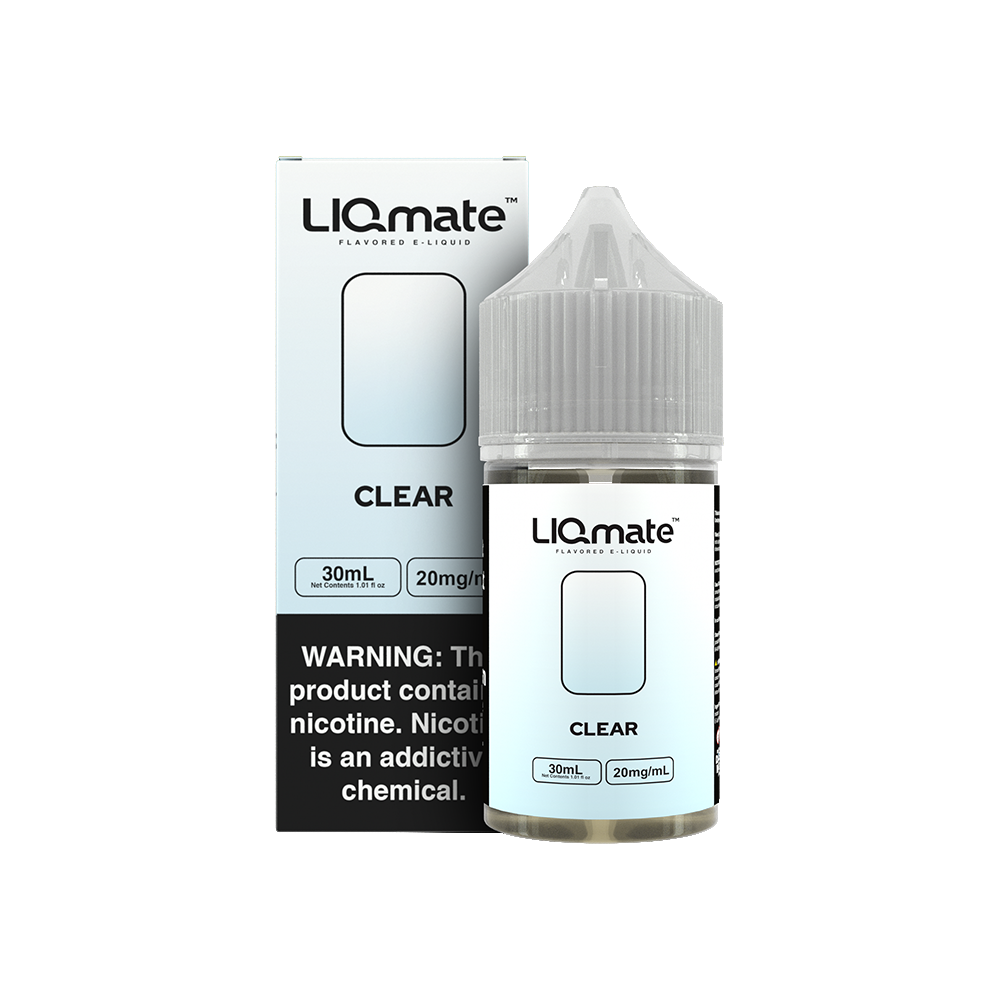 7Daze Liqmate Clear Nic Salt Vape Liquid 30mL 20mg bottle with packaging