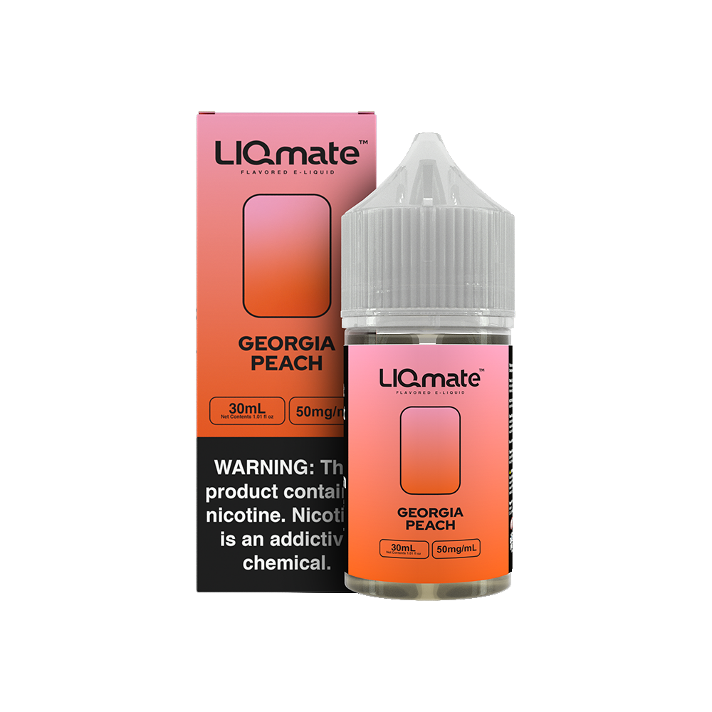 7Daze Liqmate Georgia Peach Nic Salt Vape Liquid 30mL 50mg bottle with packaging