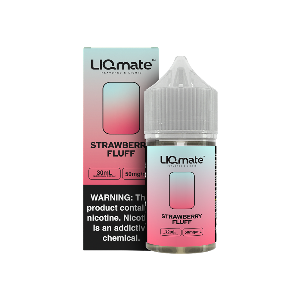 7Daze Liqmate Strawberry Fluff Nic Salt Vape Liquid 30mL 50mg bottle with packaging