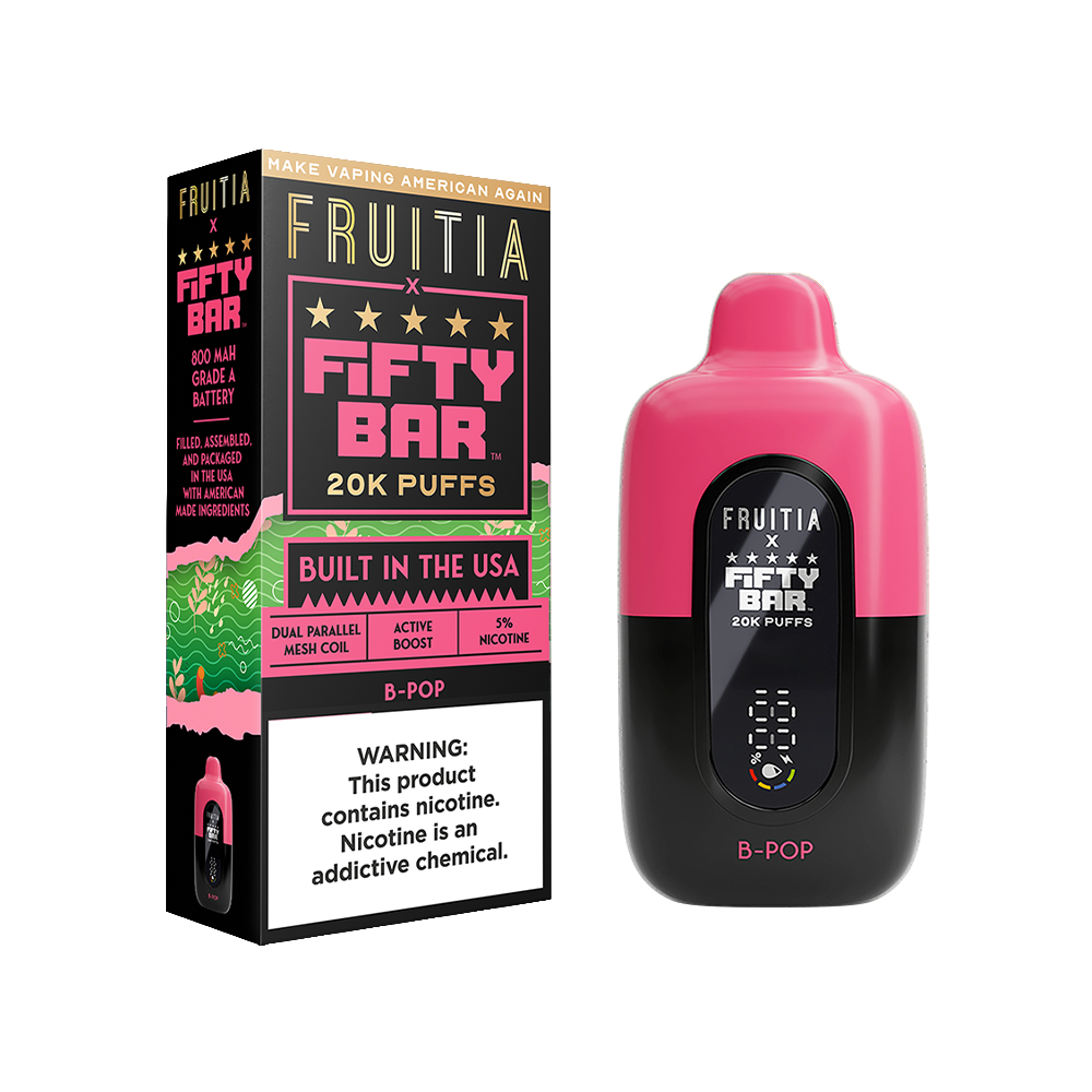 Fifty Bar Fruitia Disposable  B Pop with packaging