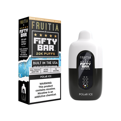 Fifty Bar Fruitia Disposable Polar Ice with Packaging