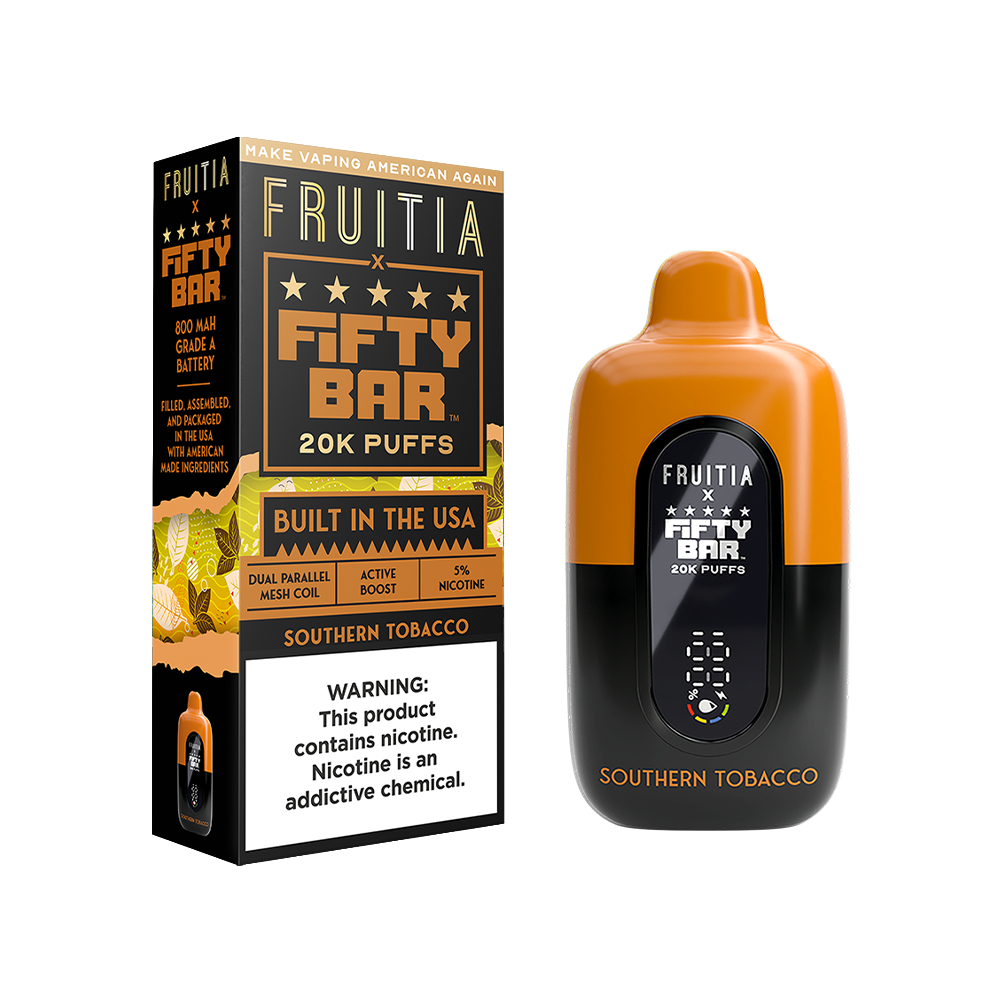 Fifty Bar Fruitia Disposable Southern Tobacco with Packaging