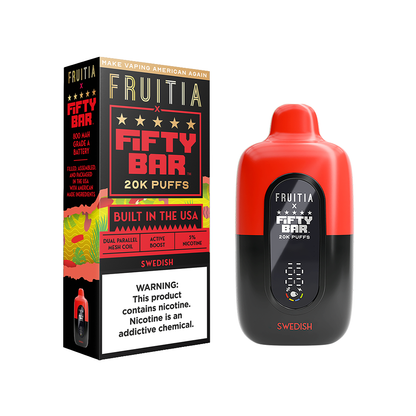 Fifty Bar Fruitia Disposable Swedish with Packaging