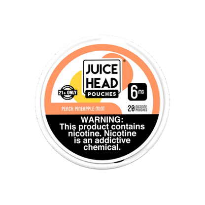 Juice Head Nicotine Pouch 6-12mg x20 Pouch (5 Pack) Peach Pineapple Mint 6mg